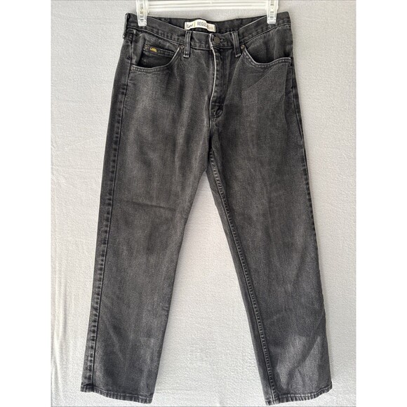 Y2K Lee Men's Regular Fit Straight Leg Black Jeans - 34x30 - Picture 1 of 6
